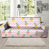 Pink Zig Zag Pineapple Print Sofa Cover-grizzshop