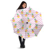 Pink Zig Zag Pineapple Print Umbrella-grizzshop