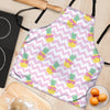 Pink Zig Zag Pineapple Print Women's Apron-grizzshop