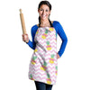 Pink Zig Zag Pineapple Print Women's Apron-grizzshop