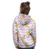 Pink Zig Zag Pineapple Print Women's Hoodie-grizzshop