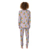 Pink Zig Zag Pineapple Print Women's Pajamas-grizzshop