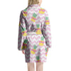 Pink Zig Zag Pineapple Print Women's Robe-grizzshop