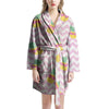 Pink Zig Zag Pineapple Print Women's Robe-grizzshop