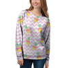 Pink Zig Zag Pineapple Print Women's Sweatshirt-grizzshop