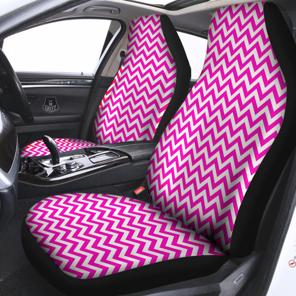 Pink Zigzag Print Pattern Car Seat Covers-grizzshop
