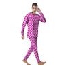 Pink Zigzag Print Pattern Men's Pajamas-grizzshop