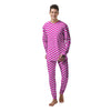 Pink Zigzag Print Pattern Men's Pajamas-grizzshop