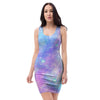 Pink and Blue Galaxy Space Bodycon Dress-grizzshop