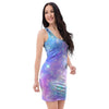 Pink and Blue Galaxy Space Bodycon Dress-grizzshop