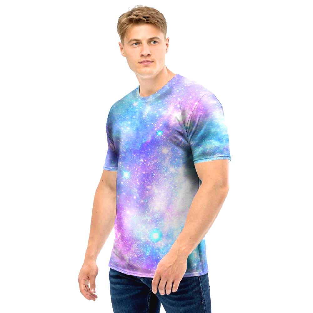 Pink and Blue Galaxy Space Men T Shirt-grizzshop