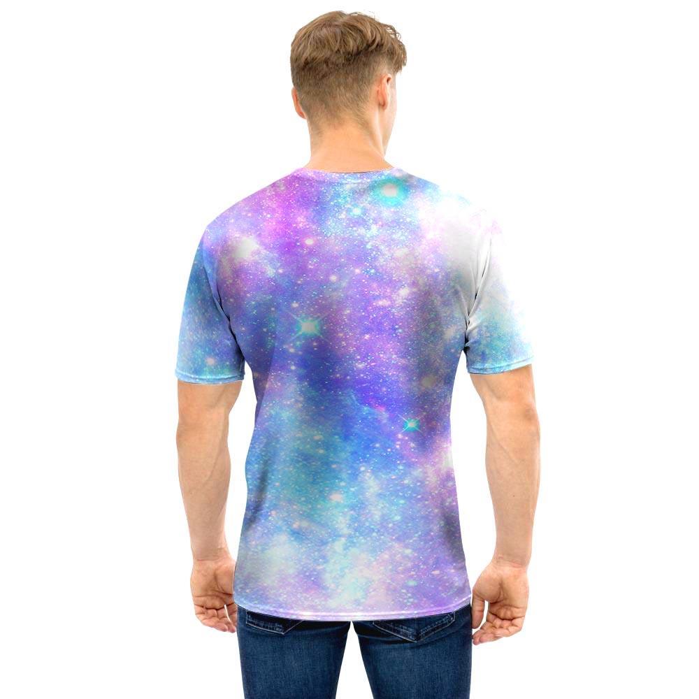 Pink and Blue Galaxy Space Men T Shirt-grizzshop