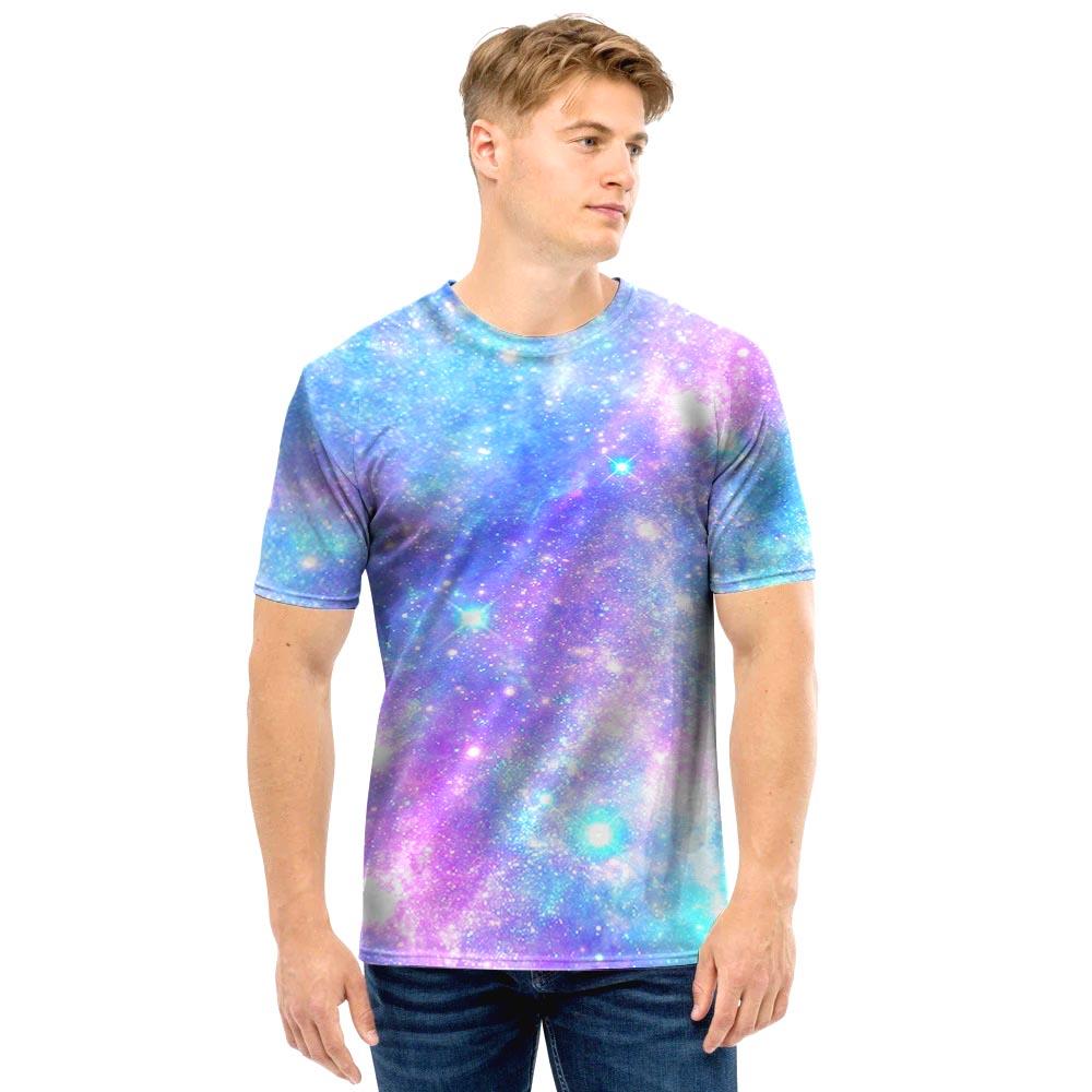 Pink and Blue Galaxy Space Men T Shirt-grizzshop