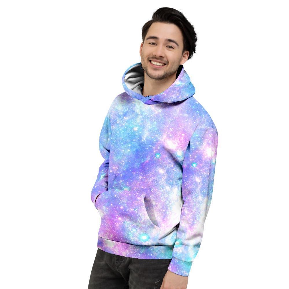 Pink and Blue Galaxy Space Men's Hoodie-grizzshop