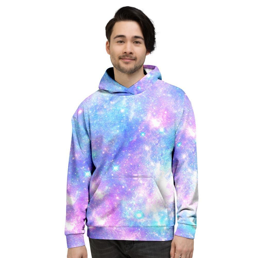 Pink and Blue Galaxy Space Men's Hoodie-grizzshop