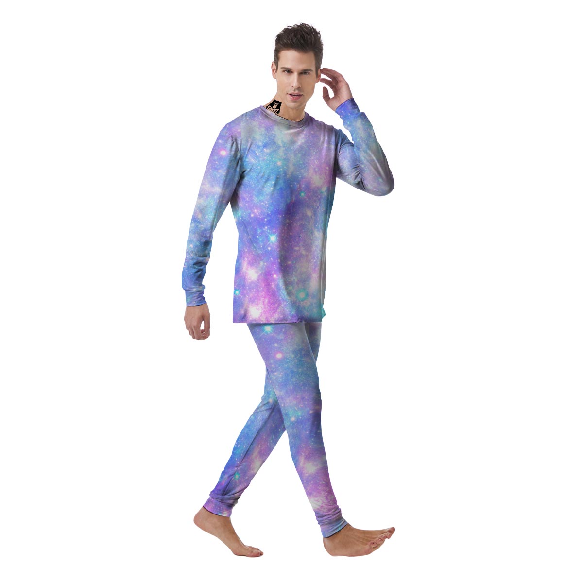 Pink and Blue Galaxy Space Men's Pajamas-grizzshop