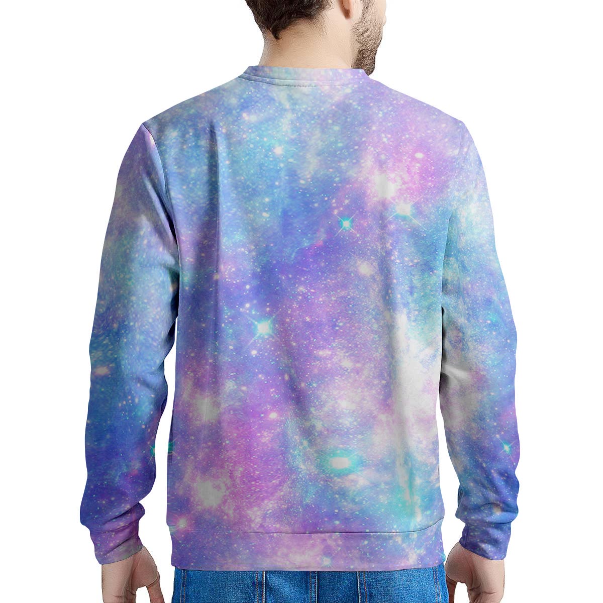 Pink and Blue Galaxy Space Men's Sweatshirt-grizzshop