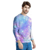 Pink and Blue Galaxy Space Men's Sweatshirt-grizzshop