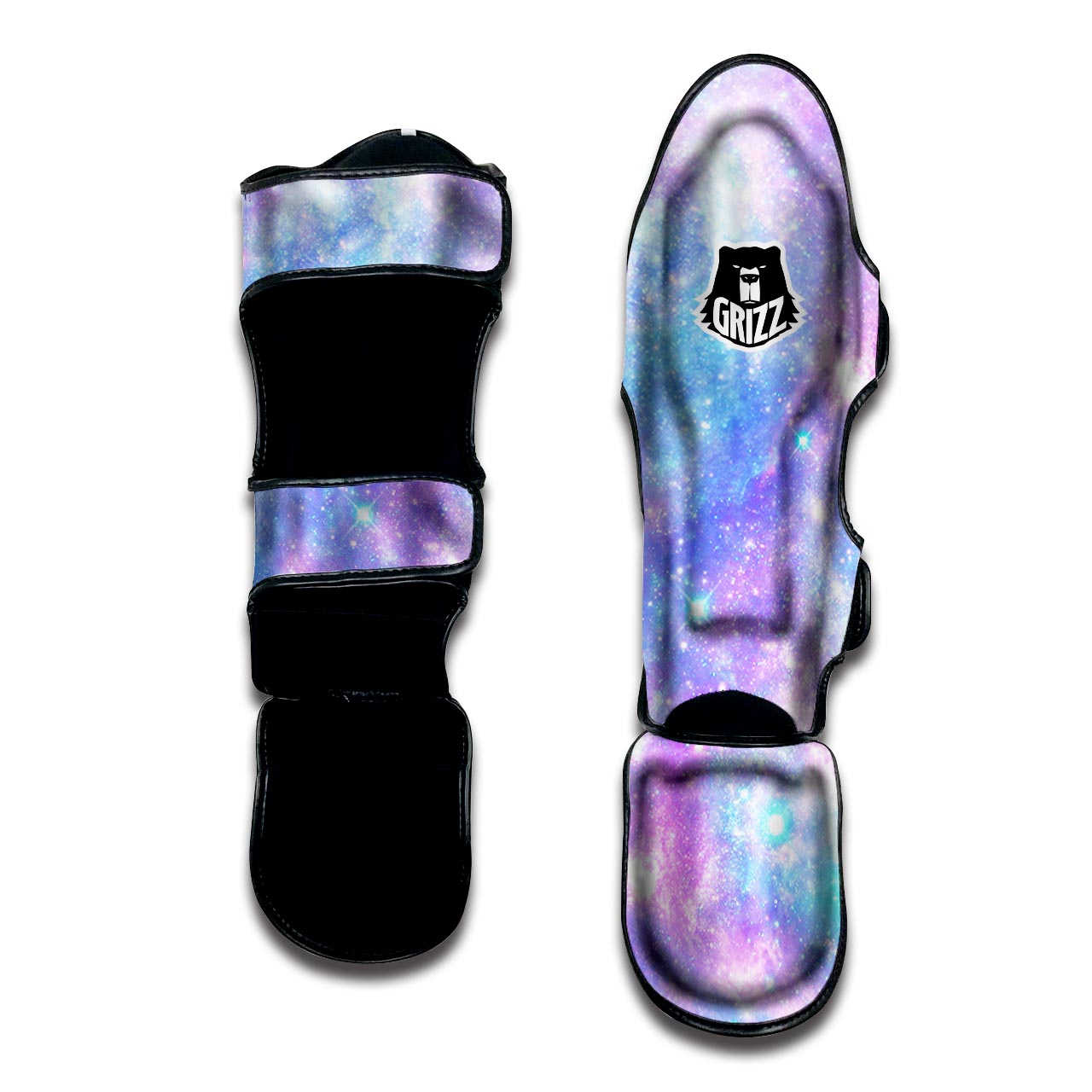 Pink and Blue Galaxy Space Muay Thai Shin Guard-grizzshop