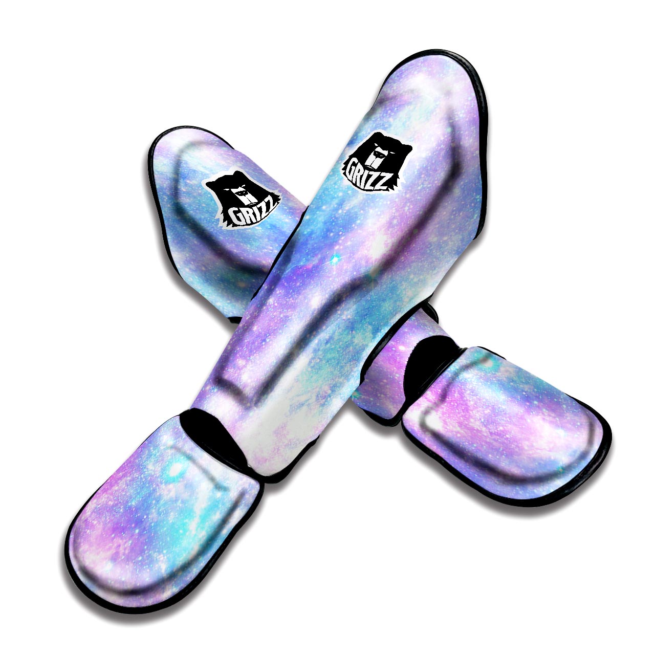 Pink and Blue Galaxy Space Muay Thai Shin Guard-grizzshop