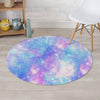 Pink and Blue Galaxy Space Round Rug-grizzshop