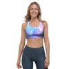 Pink and Blue Galaxy Space Sports Bra-grizzshop