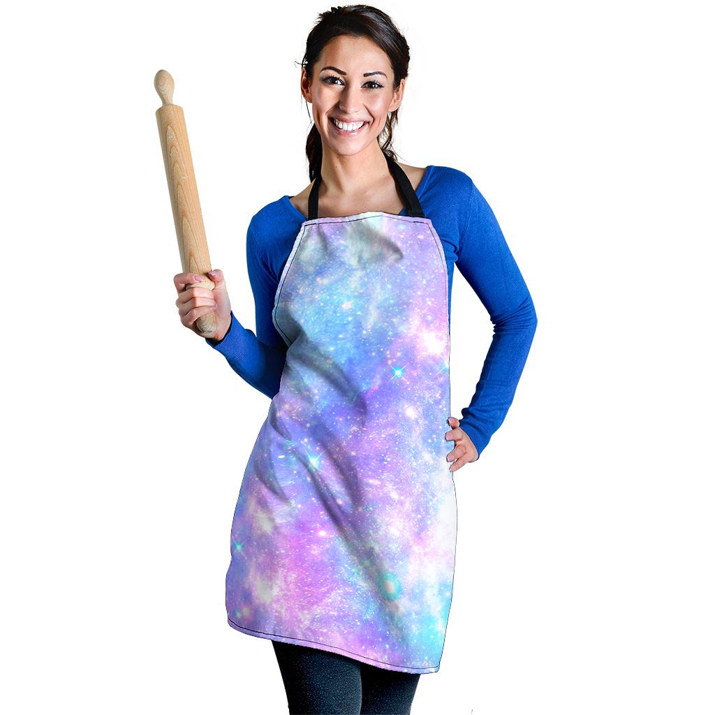 Pink and Blue Galaxy Space Women's Apron-grizzshop