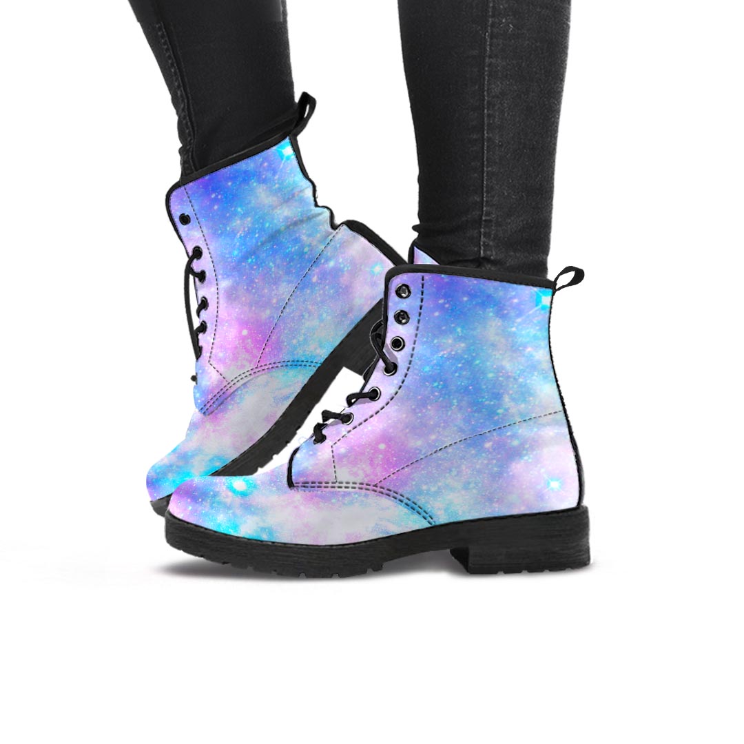 Pink and Blue Galaxy Space Women's Boots-grizzshop