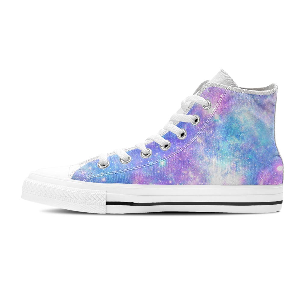 Pink and Blue Galaxy Space Women's High Top Shoes-grizzshop