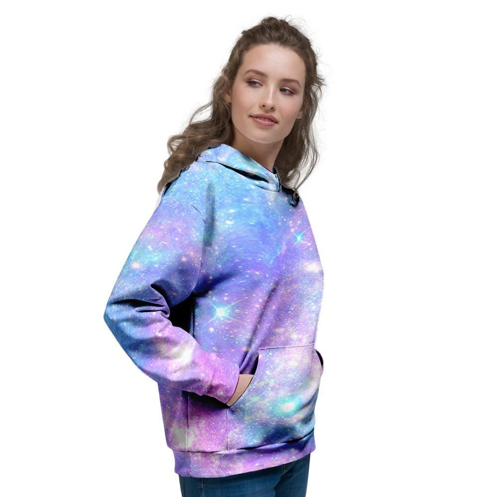 Pink and Blue Galaxy Space Women's Hoodie-grizzshop