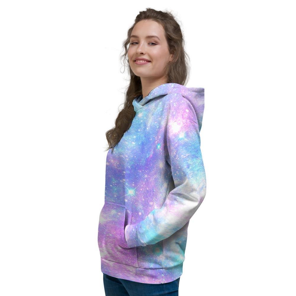 Pink and Blue Galaxy Space Women's Hoodie-grizzshop