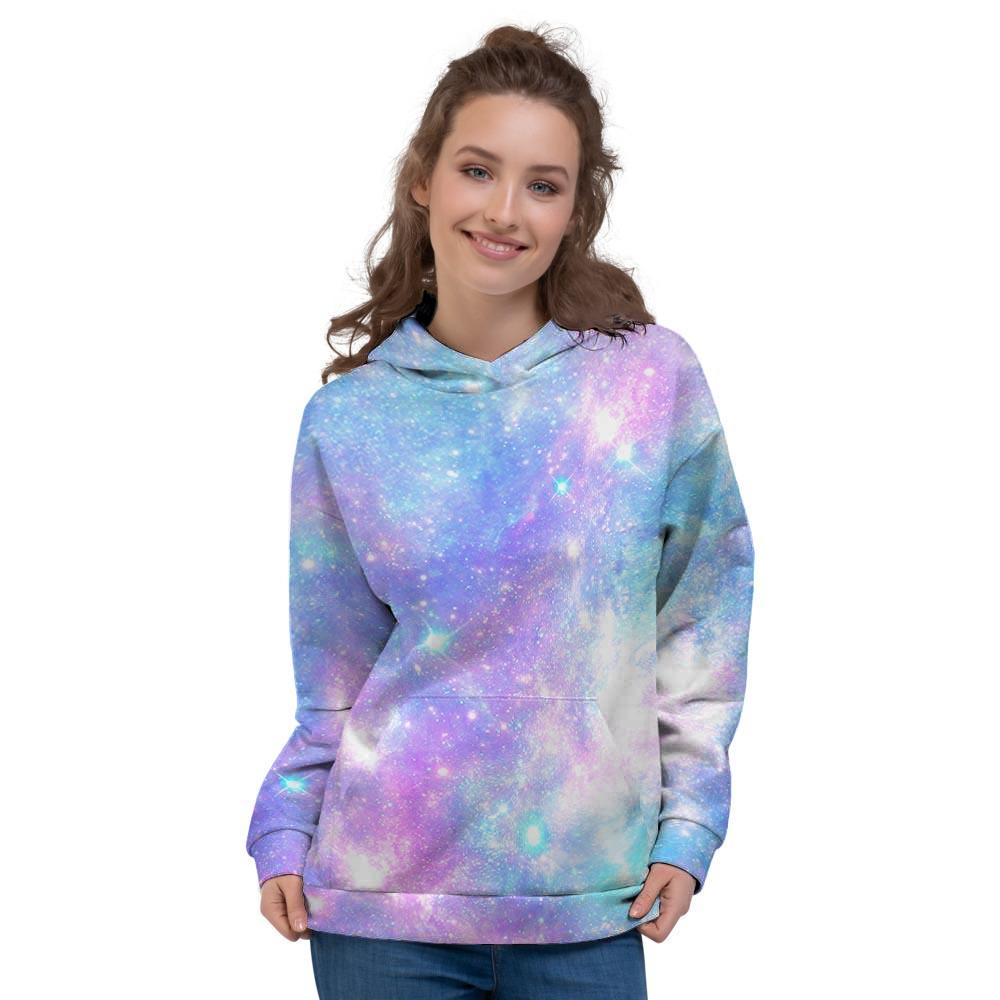 Pink and Blue Galaxy Space Women's Hoodie-grizzshop