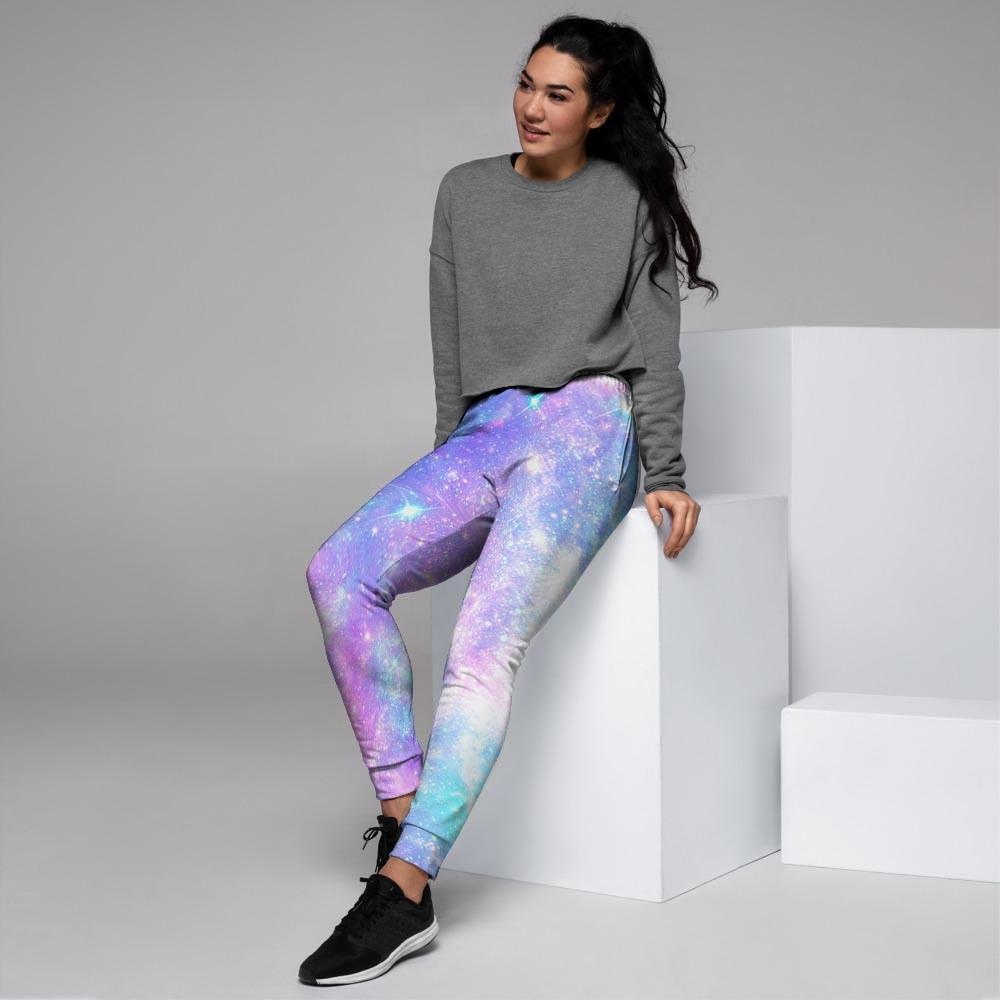 Pink and Blue Galaxy Space Women's Joggers-grizzshop