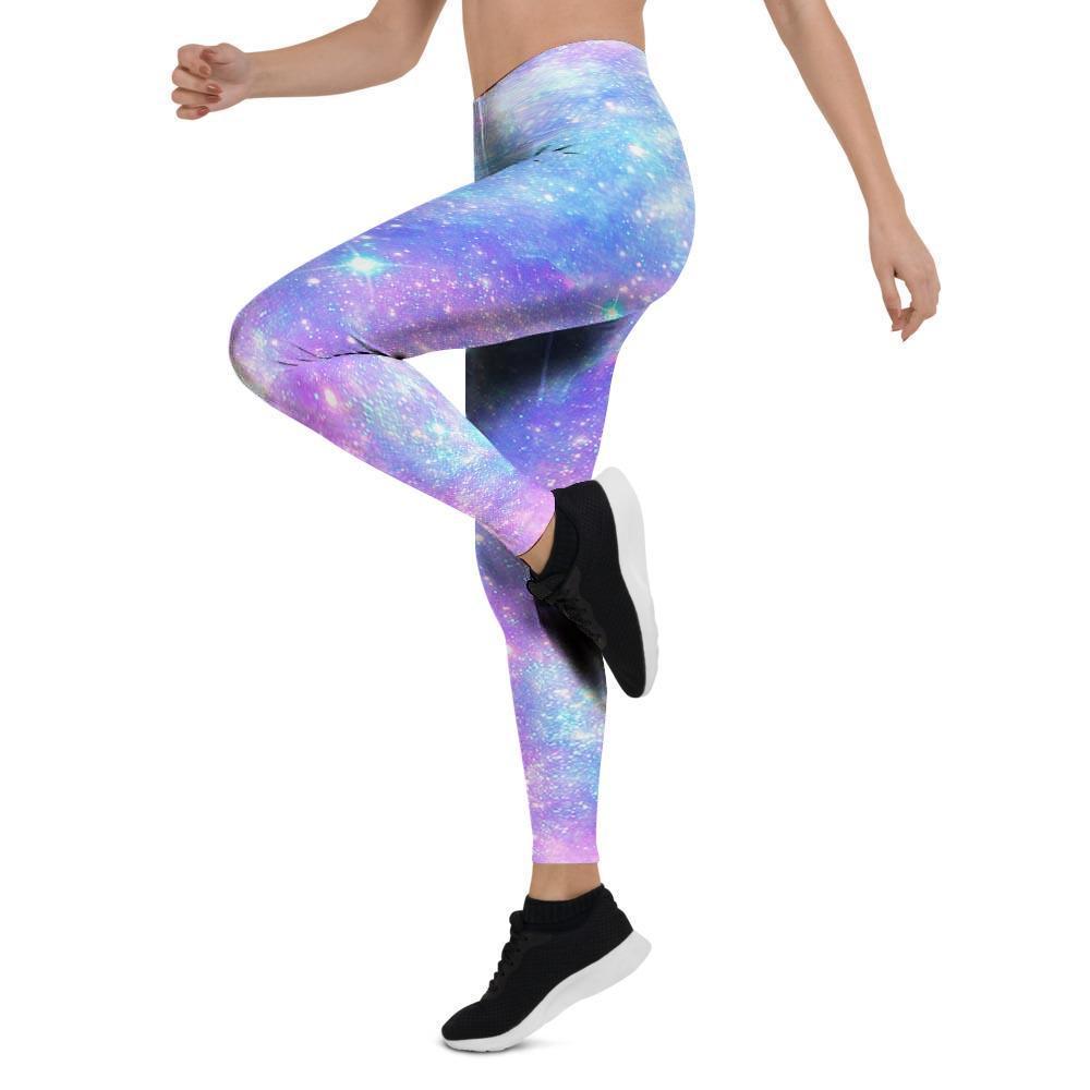 Pink and Blue Galaxy Space Women's Leggings-grizzshop