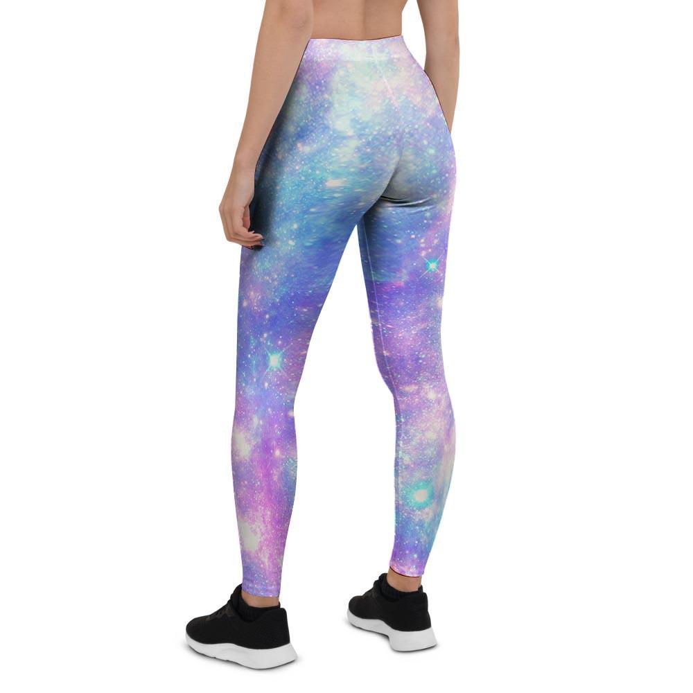 Pink and Blue Galaxy Space Women's Leggings-grizzshop