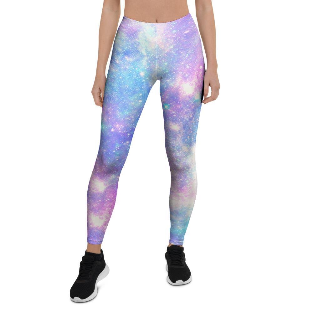 Pink and Blue Galaxy Space Women's Leggings-grizzshop