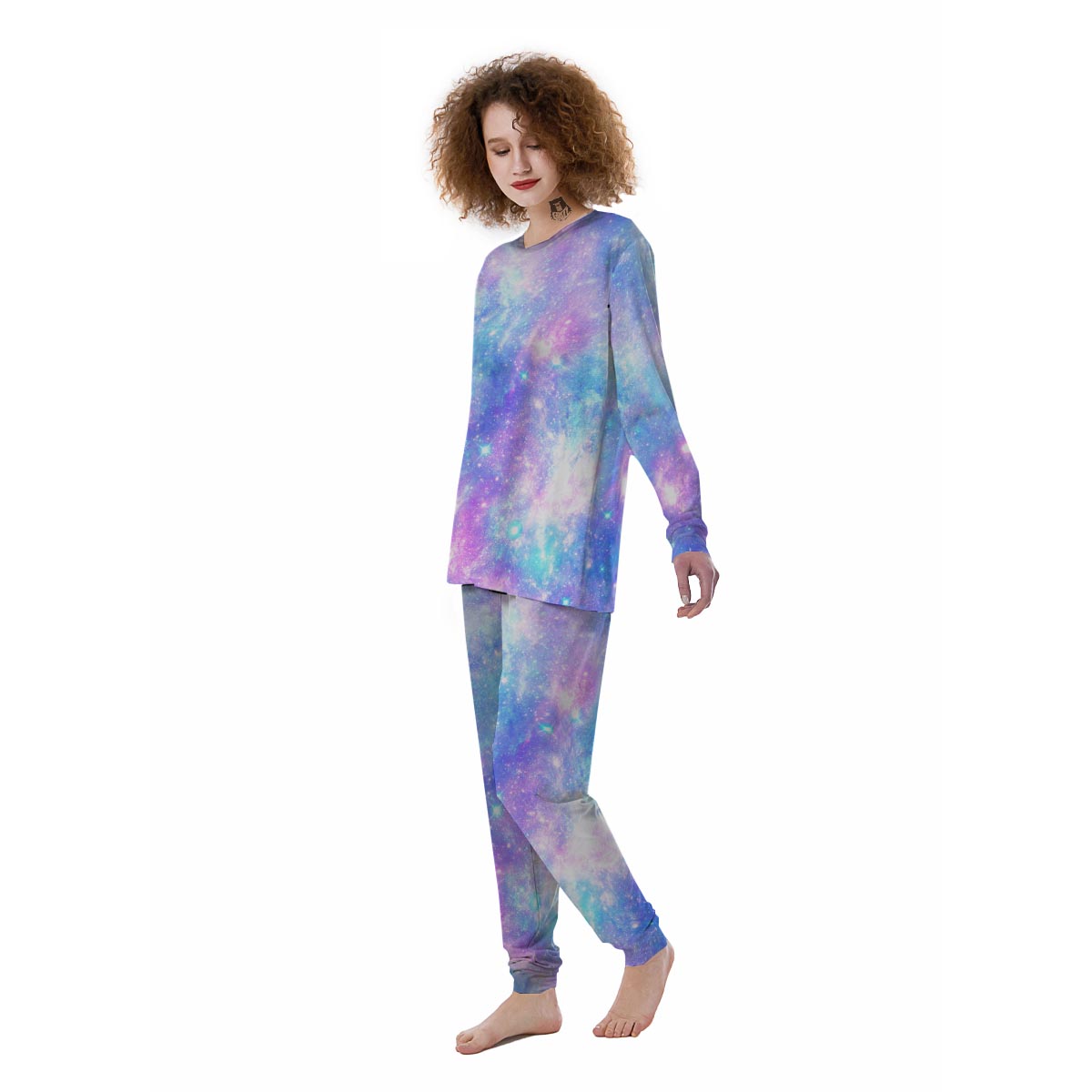 Pink and Blue Galaxy Space Women's Pajamas-grizzshop