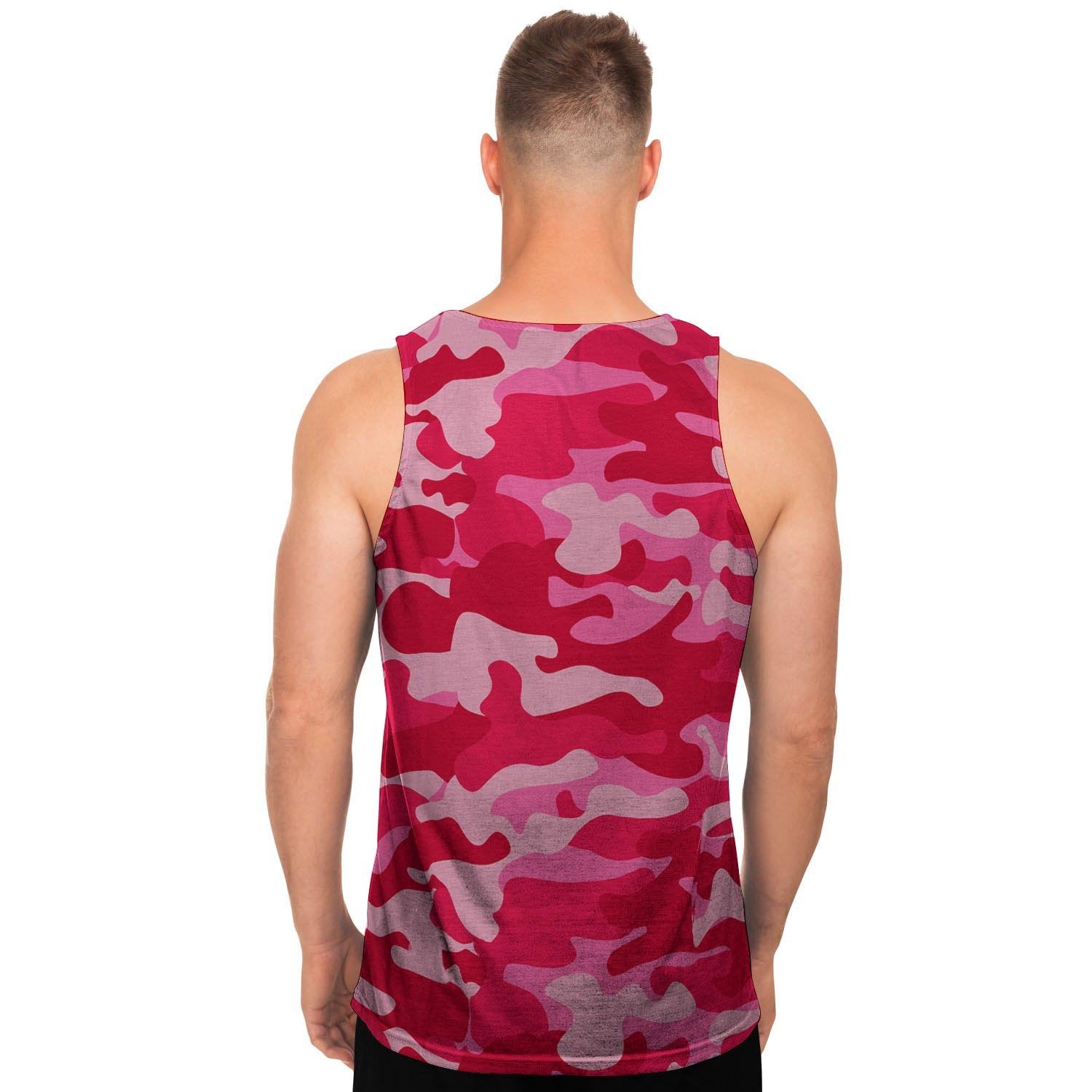 Pink Camo Print Men's Tank Tops-grizzshop