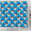 Pirate Bear Pattern Print Bathroom Shower Curtain-grizzshop