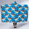 Pirate Bear Pattern Print Hooded Blanket-grizzshop