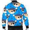 Pirate Bear Pattern Print Men's Bomber Jacket-grizzshop