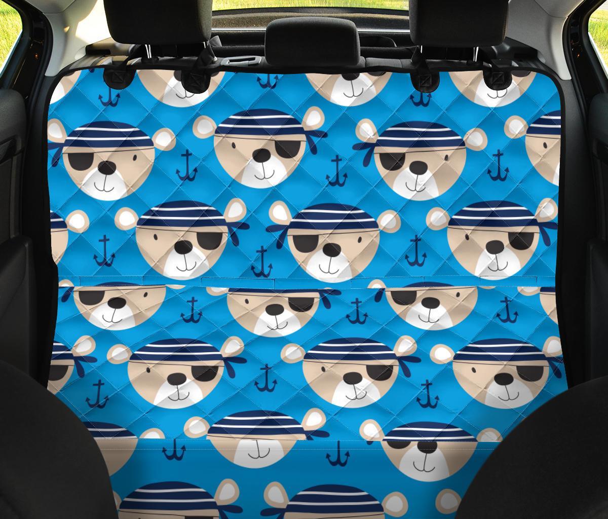 Pirate Bear Pattern Print Pet Car Seat Cover-grizzshop