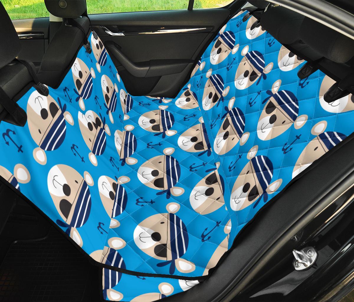 Pirate Bear Pattern Print Pet Car Seat Cover-grizzshop