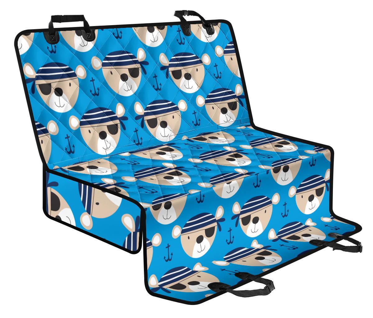 Pirate Bear Pattern Print Pet Car Seat Cover-grizzshop