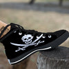 Pirate Flag Calico Jack Print Black High Top Shoes-grizzshop