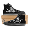 Pirate Flag Calico Jack Print Black High Top Shoes-grizzshop