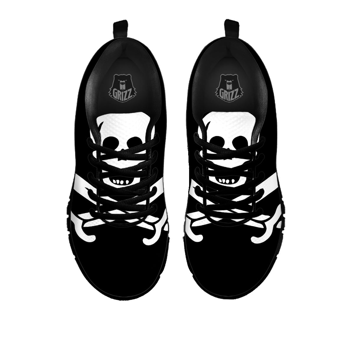 Pirate Flag Calico Jack Print Black Sneaker-grizzshop