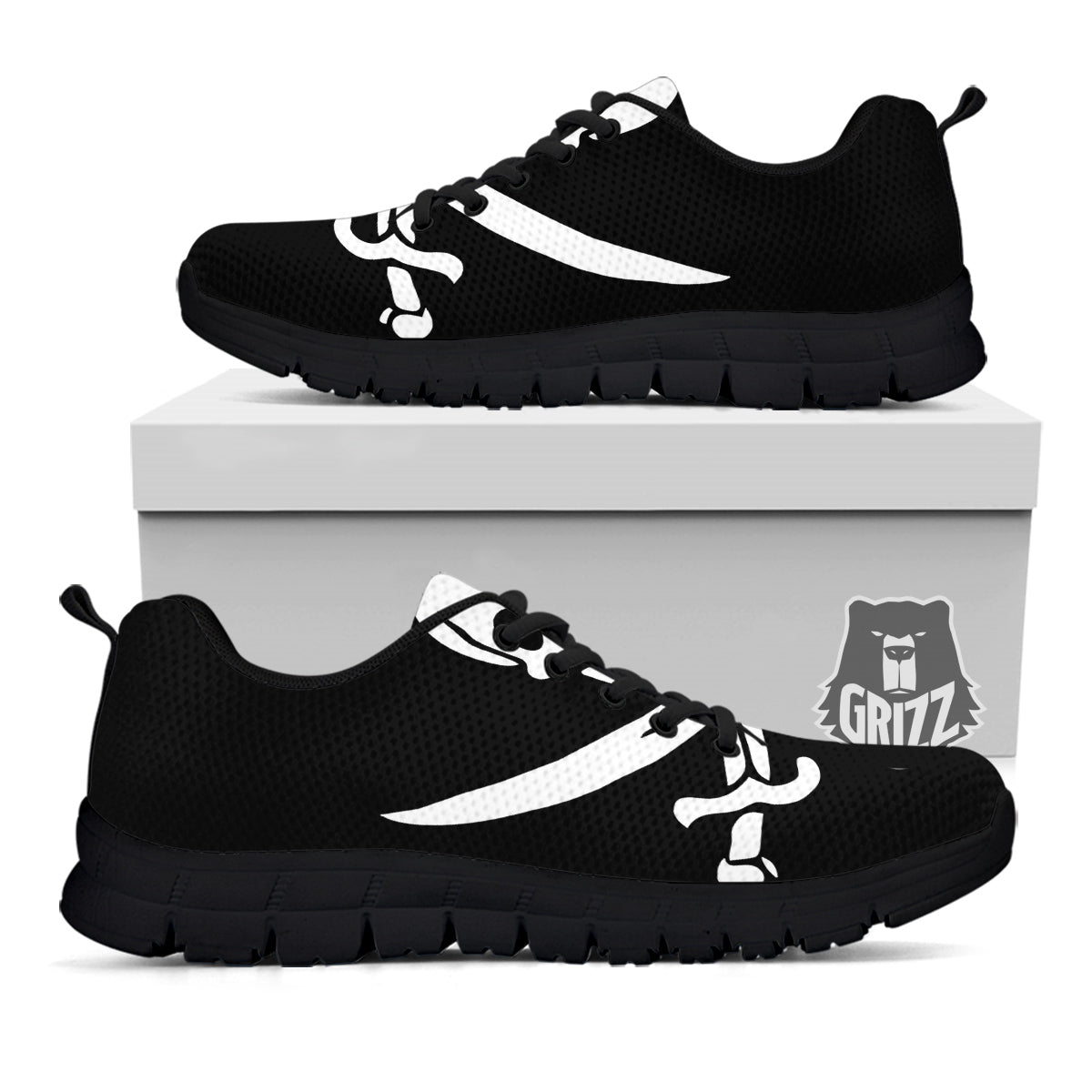 Pirate Flag Calico Jack Print Black Sneaker-grizzshop