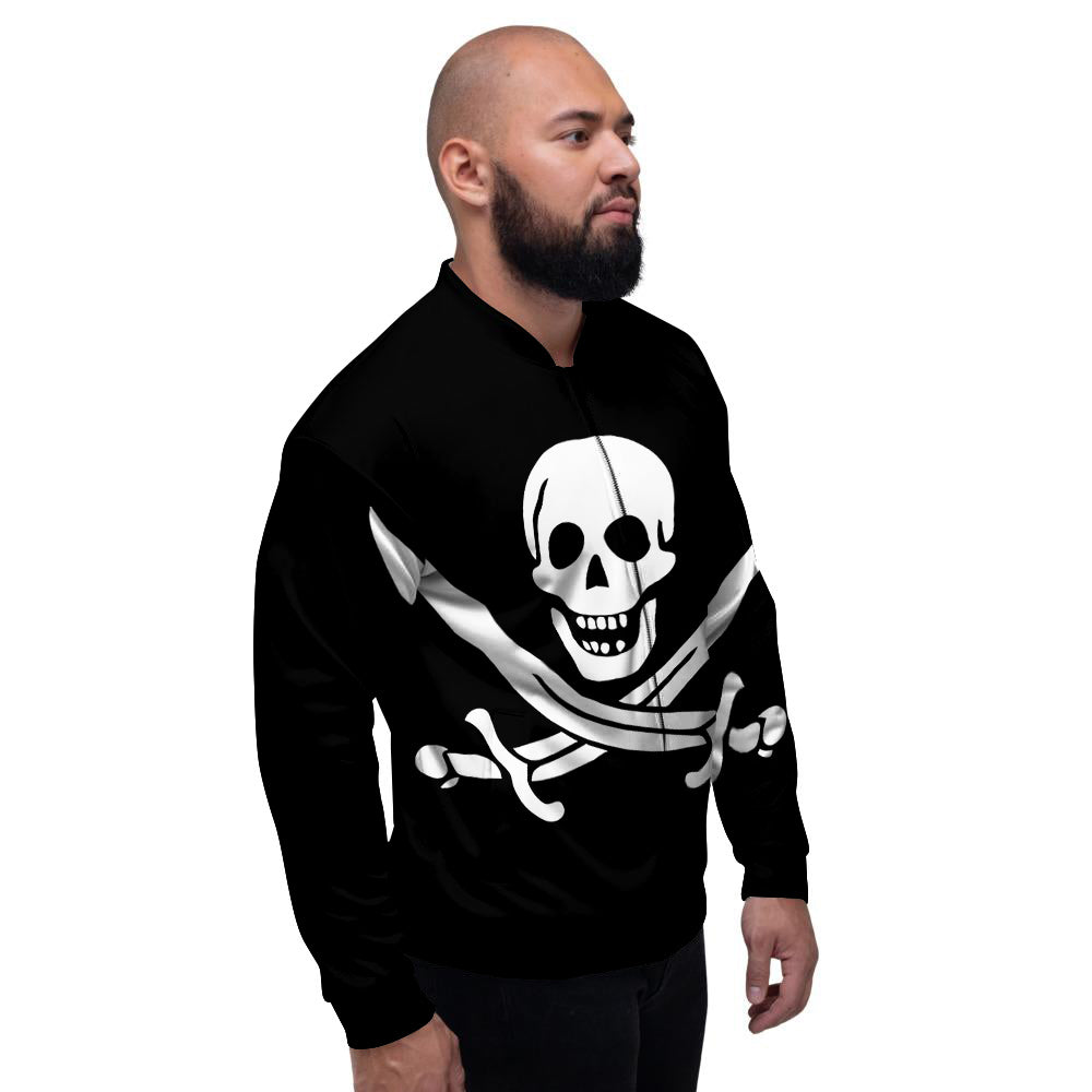 Pirate Flag Calico Jack Print Men's Bomber Jacket-grizzshop