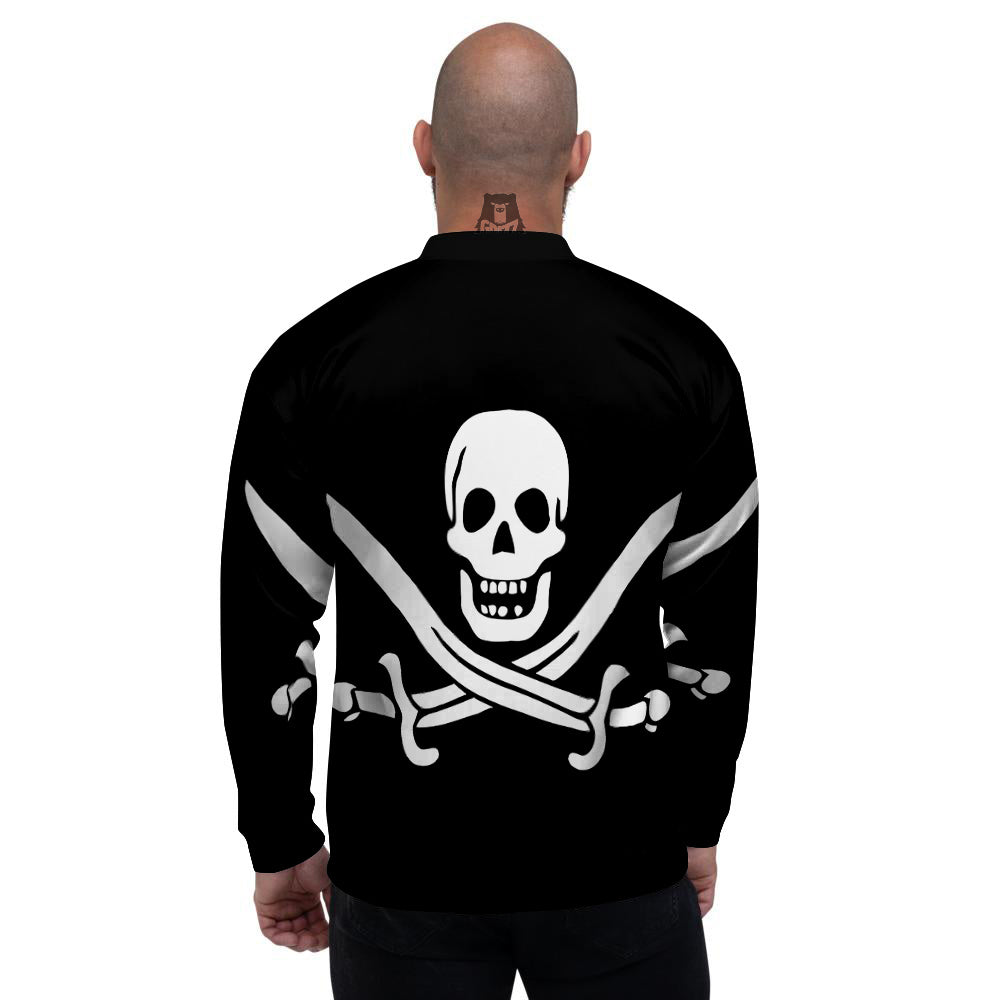 Pirate Flag Calico Jack Print Men's Bomber Jacket-grizzshop